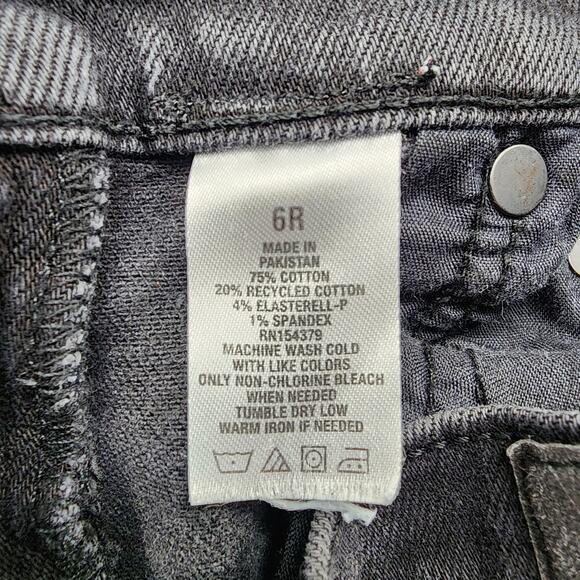 Aeropostale Jeans Womens 6R Faded Black Distressed Ripped Mom High Rise Stretch - Picture 10 of 16